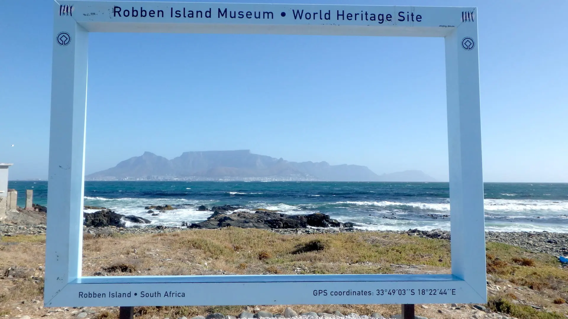 Uitzicht op Kaapstad vanuit Robben Island